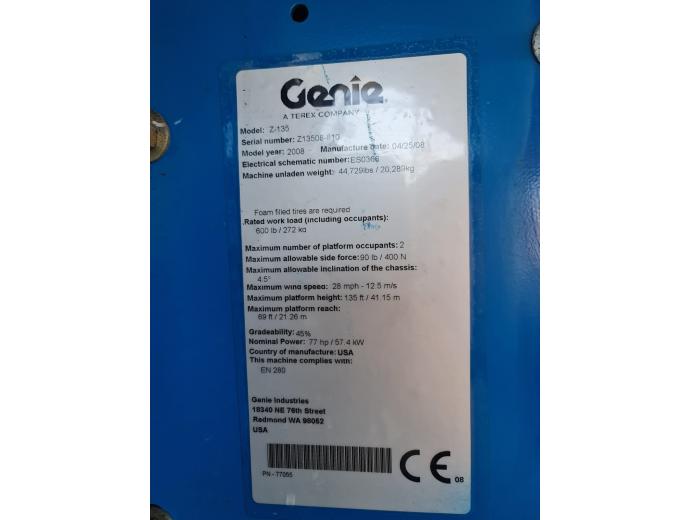 2008 GENIE Z-135